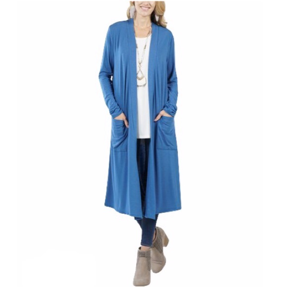 LuLaRoe Sweaters - LULAROE Sarah Cardigan Duster Length Pockets Knee Length Sweater NWOT